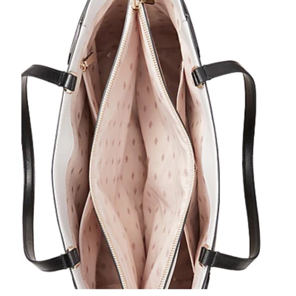 Kate Spade Saffiano Leather Colorblock Staci Laptop Large Tote Warm Beige $450 - Picture 5 of 16